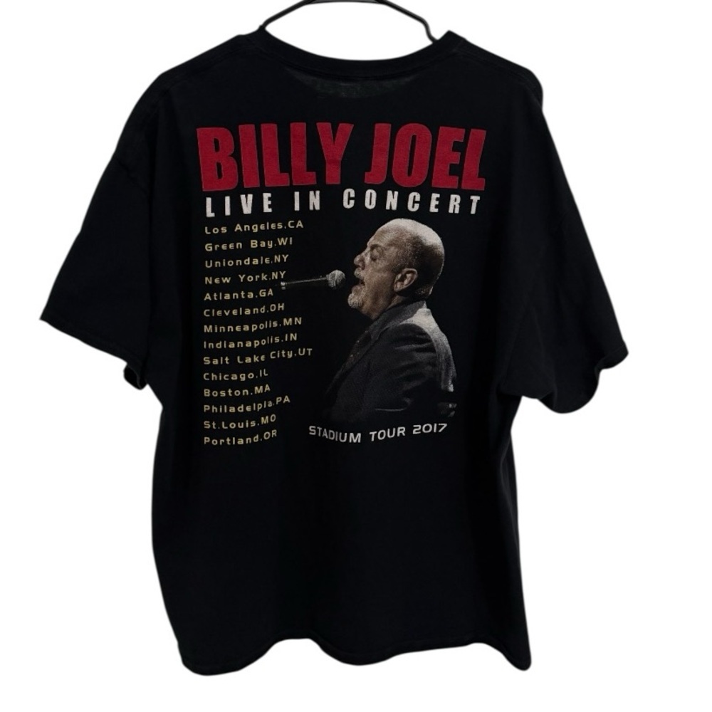 Billy Joel Black Concert 2017 Stadium Tour Graphic Tee 2XL Tour Shirt - Picture 2 of 2